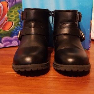Black Toddler Moto Boot